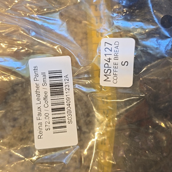 NWT Reina Faux Leather Pants | Mulla | coffee tan Msrp: $72 - Picture 8 of 9